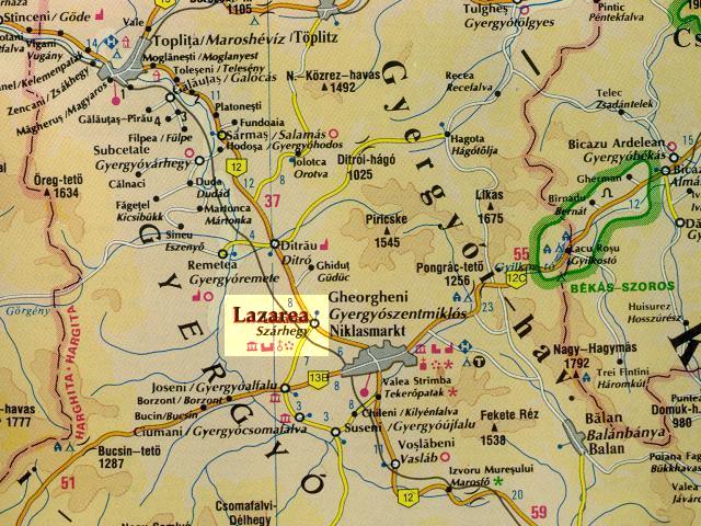 map of Lăzarea