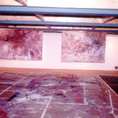 Frederick Bunsen  Bunsen painted on the floor and mounted his works later : Galerie d'Esplanade de la Defense, die Gruppe Stuttgart