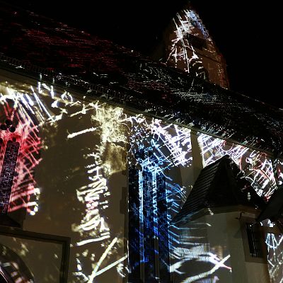 Lichtinstallation "Brautkleid"  St. Laurentius Hailfingen 2019 : Lichtinstallation, Phillip Contag-Lada, Hailfingen, St. Laurentius