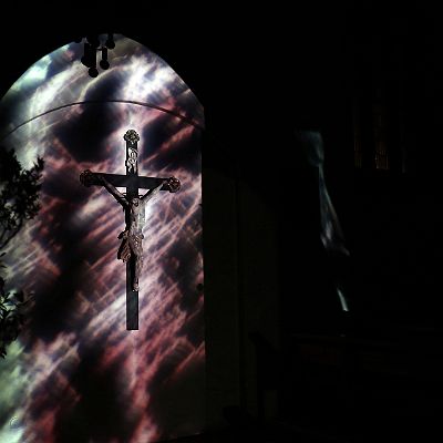 Lichtinstallation "Brautkleid"  St. Laurentius Hailfingen 2019 : Lichtinstallation, Phillip Contag-Lada, Hailfingen, St. Laurentius