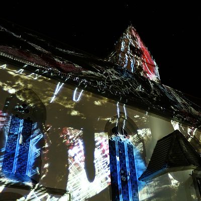 Lichtinstallation "Brautkleid"  St. Laurentius Hailfingen 2019 : Lichtinstallation, Phillip Contag-Lada, Hailfingen, St. Laurentius