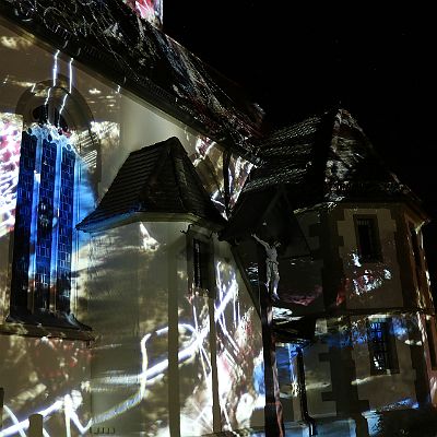 Lichtinstallation "Brautkleid"  St. Laurentius Hailfingen 2019 : Lichtinstallation, Phillip Contag-Lada, Hailfingen, St. Laurentius