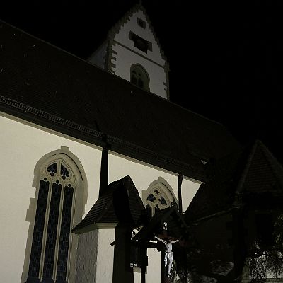 Lichtinstallation "Brautkleid" : Lichtinstallation, Phillip Contag-Lada, Hailfingen, St. Laurentius