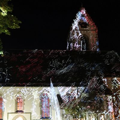 Lichtinstallation "Brautkleid"  St. Laurentius Hailfingen 2019 : Lichtinstallation, Phillip Contag-Lada, Hailfingen, St. Laurentius