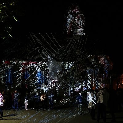 Lichtinstallation "Brautkleid"  St. Laurentius Hailfingen 2019 : Lichtinstallation, Phillip Contag-Lada, Hailfingen, St. Laurentius