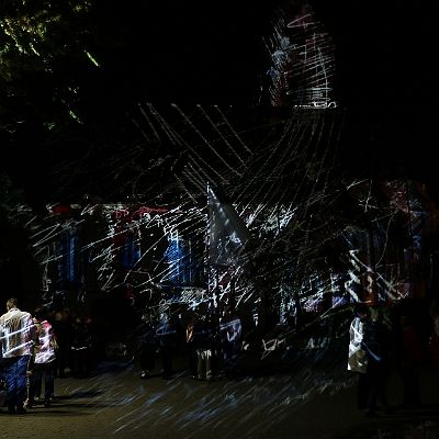 Lichtinstallation "Brautkleid"  St. Laurentius Hailfingen 2019 : Lichtinstallation, Phillip Contag-Lada, Hailfingen, St. Laurentius