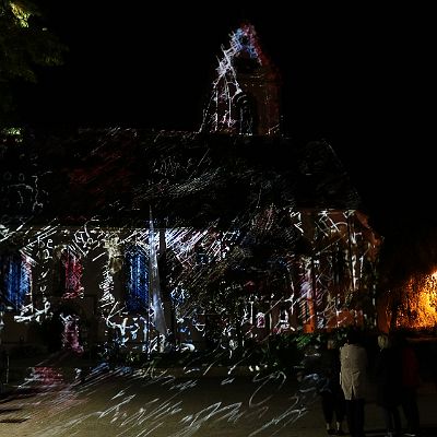 Lichtinstallation "Brautkleid"  St. Laurentius Hailfingen 2019 : Lichtinstallation, Phillip Contag-Lada, Hailfingen, St. Laurentius