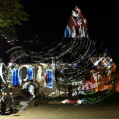 Lichtinstallation "Brautkleid"  St. Laurentius Hailfingen 2019 : Lichtinstallation, Phillip Contag-Lada, Hailfingen, St. Laurentius