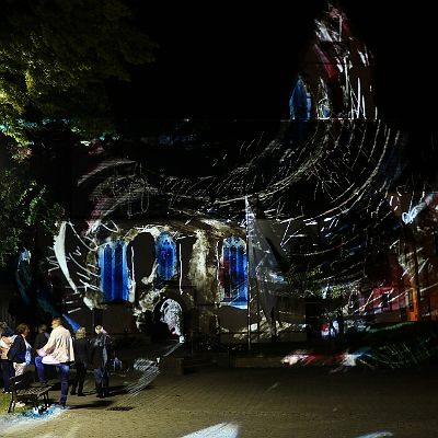 Lichtinstallation "Brautkleid"  St. Laurentius Hailfingen 2019 : Lichtinstallation, Phillip Contag-Lada, Hailfingen, St. Laurentius