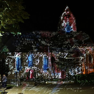 Lichtinstallation "Brautkleid"  St. Laurentius Hailfingen 2019 : Lichtinstallation, Phillip Contag-Lada, Hailfingen, St. Laurentius