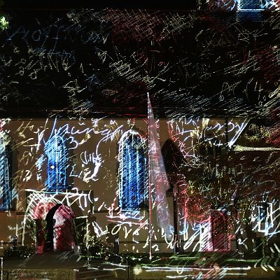 Lichtinstallation "Brautkleid"  St. Laurentius Hailfingen 2019 : Lichtinstallation, Phillip Contag-Lada, Hailfingen, St. Laurentius