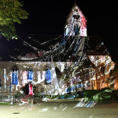 Lichtinstallation "Brautkleid"  St. Laurentius Hailfingen 2019 : Lichtinstallation, Phillip Contag-Lada, Hailfingen, St. Laurentius