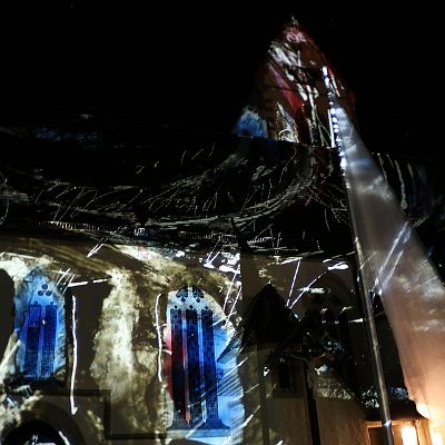 Lichtinstallation "Brautkleid"  St. Laurentius Hailfingen 2019 : Lichtinstallation, Phillip Contag-Lada, Hailfingen, St. Laurentius