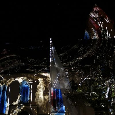 Lichtinstallation "Brautkleid"  St. Laurentius Hailfingen 2019 : Lichtinstallation, Phillip Contag-Lada, Hailfingen, St. Laurentius