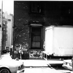 May 1987, Downtown NY City  Bernd Heidelbauer and Frederick Bunsen on visist to Mark di Suvero : Bernd Heidelbauer, Bunsen, Mark di Suvero