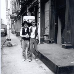 May 1987, on visist to Mark di Suvero, Oil & Steel Gallery, Long Island City  Bernd Heidelbauer and Frederick Bunsen : Bernd Heidelbauer, Bunsen