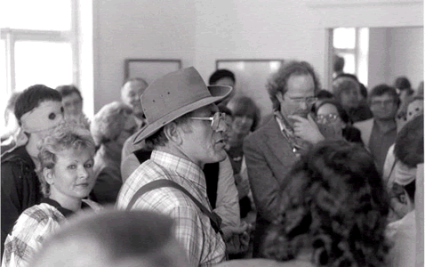 Helmut Palmer und Frederick Bunsen in der Galerie Berndt Heidelbauer, Stuttgart 1984