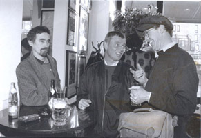 artists Wlodzimierz Szwed, Veit-Utz Bross, and Frederick Bunsen in Stuttgart, Germany 1997