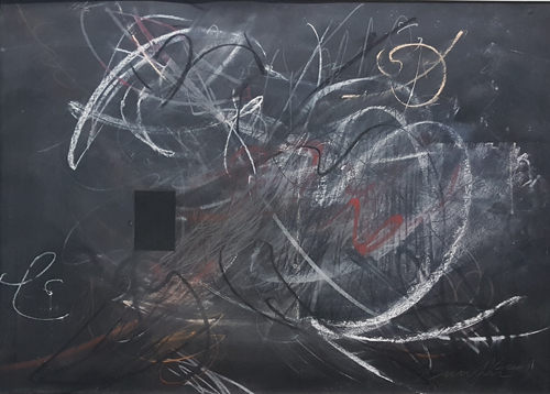 Ohne Titel 2001,	Kreide Pastell, Grafit auf Papier, 101 x 142 cm